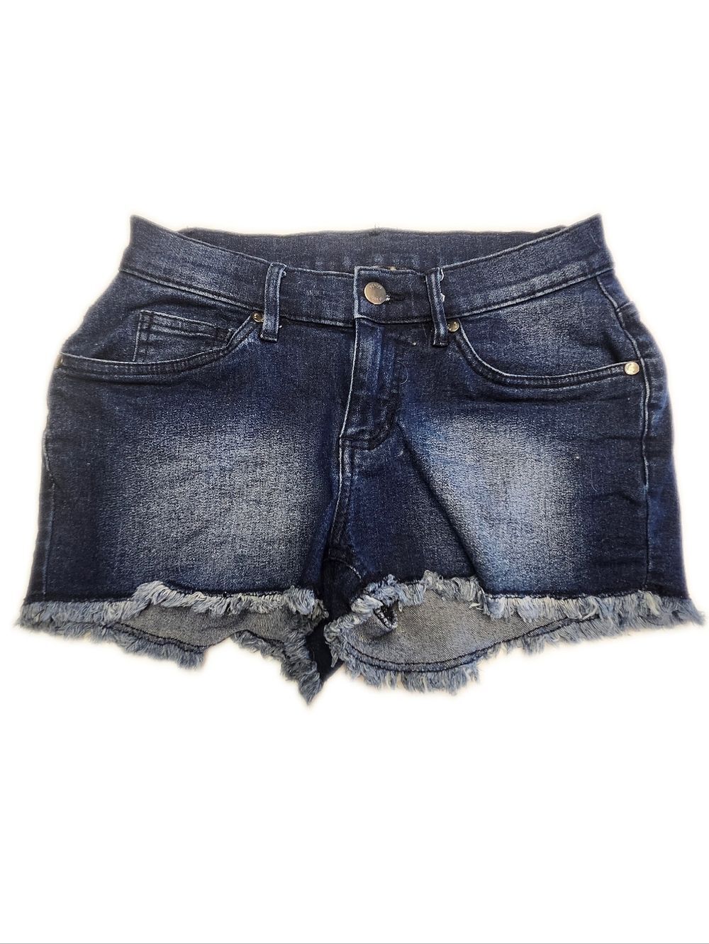 VENUS (Jeans & Polo) Low Rise Dark Blue Wash Cut Off Denim Shorts, 2